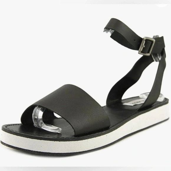 STEVE MADDEN SZ 9.5 Miley Ankle Strap Slip On Comfort Rubber Sole  Sandal - Picture 1 of 10